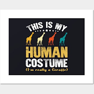 Halloween Costume - I'm Really A Giraffe Gifts For Family Posters and Art